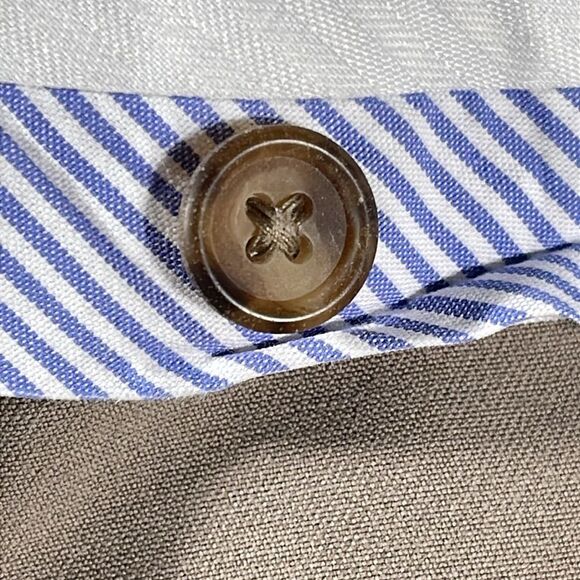 Lands' End mens brown Traditional Fit double pleated chino pants - size 34x31 - Picture 8 of 13